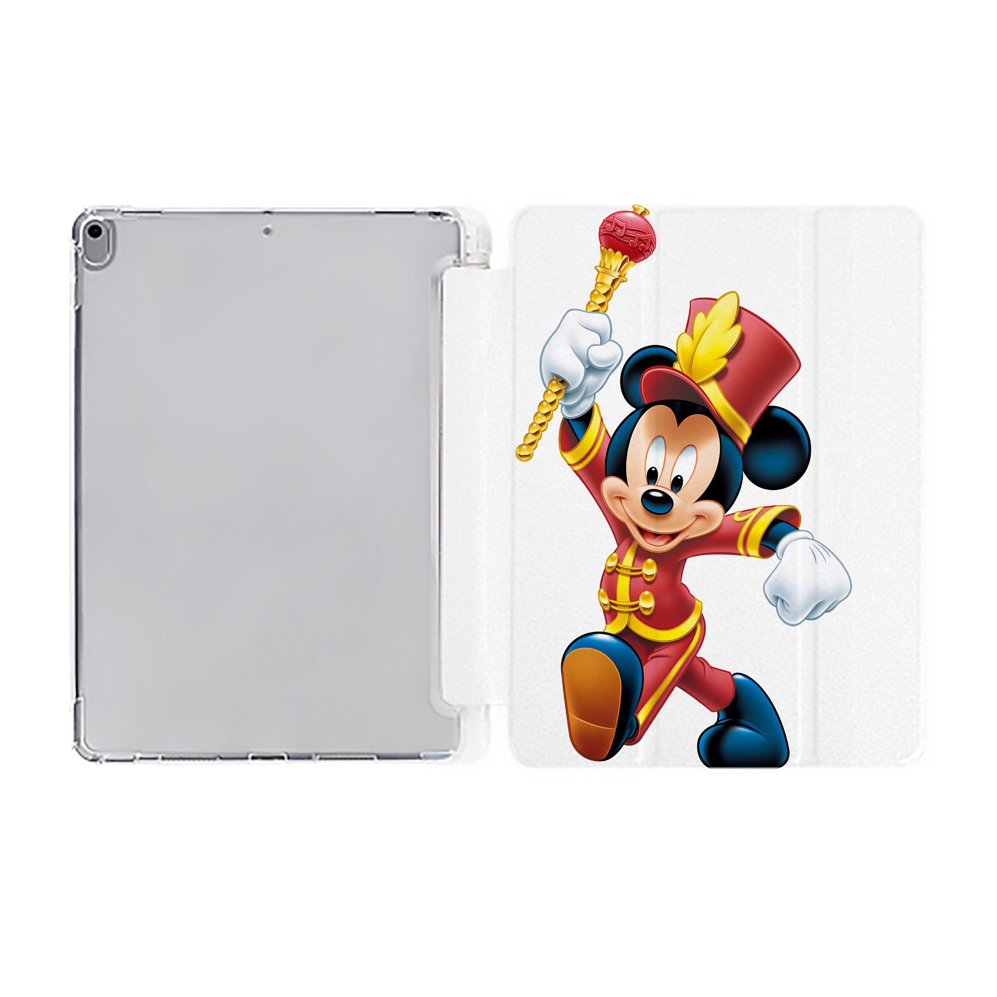 （画像用） ミッキーマウス Mickey Mouse IPad ケース ペン収納付き 三つ折りスタンド PUレザー×シリコン 対応機種9.5/10.5/10.9インチ